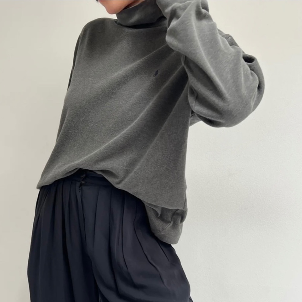 Ralph Lauren Charcoal Cotton Turtleneck